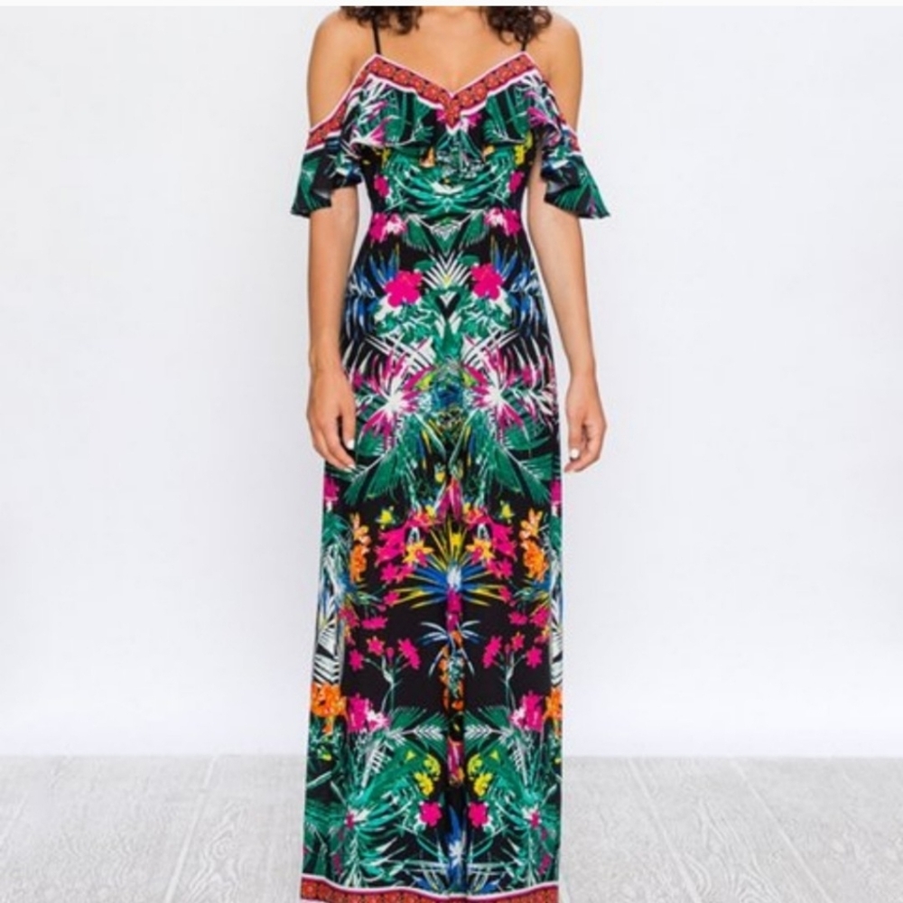 NWT Flying Tomato Tropical Off-Shoulder Jumpsuit – Size M